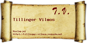 Tillinger Vilmos névjegykártya