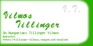 vilmos tillinger business card